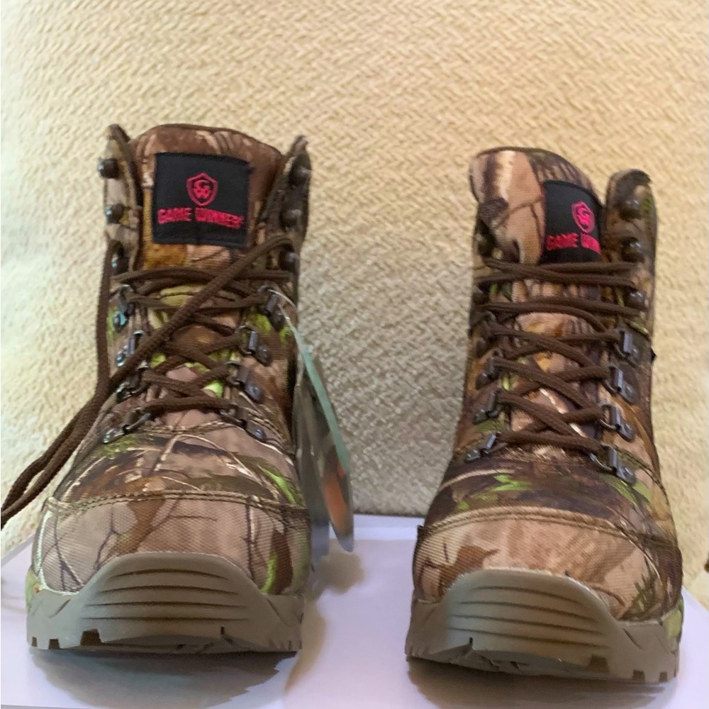 Realtree Camo ankle lace-up hunting boots. Brand new, never worn or unlaced!
